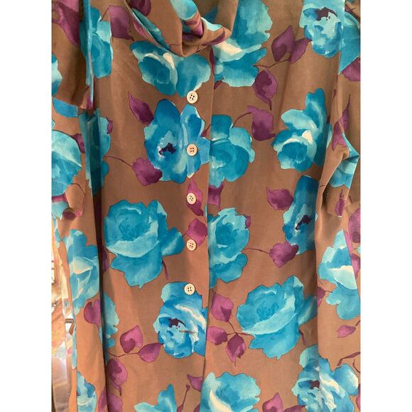 Balmain ~ VINTAGE Pierre Balmain Silk Floral Print Tie-Neck Bow Blouse ~  Sz 42 - Picture 8 of 9